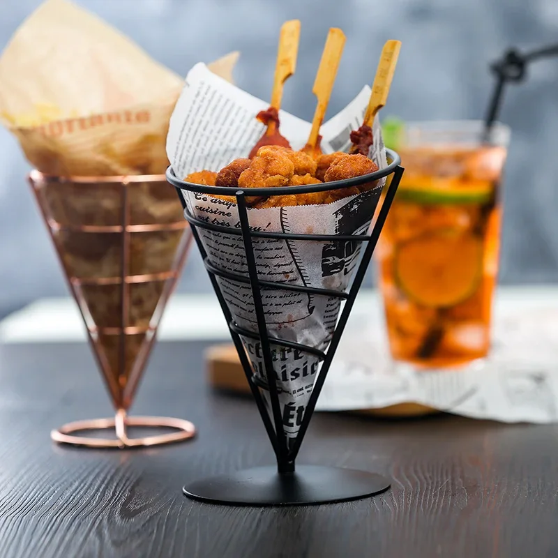 Stainless-Steel-French-Fries-Stand-Snacks-Display-Rack-Pizza-Cone ...
