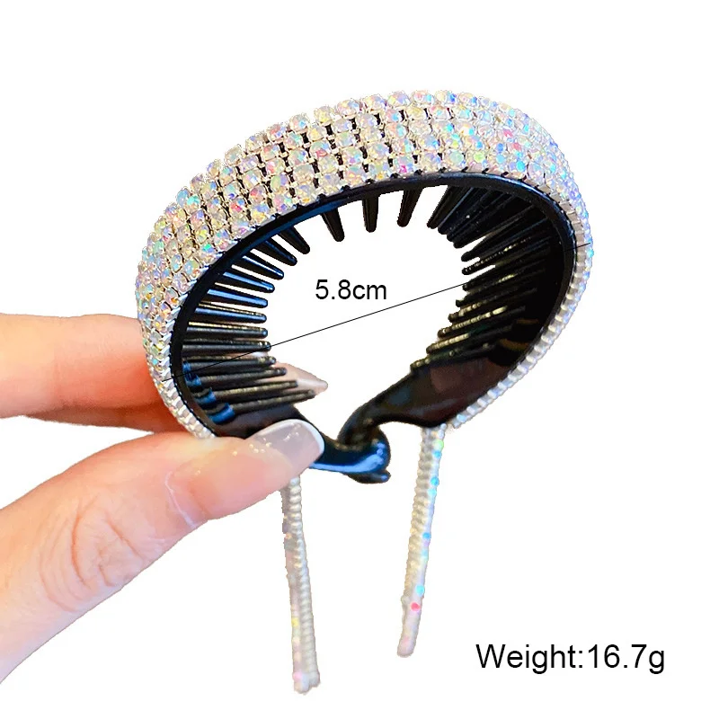 knot hair band Women Elegant Luxury Rhinestone Tassel Ponytail Hair Claws Hair Clips Barrettes Hairpin Headband Fashion Hair Accessories cute headbands for women