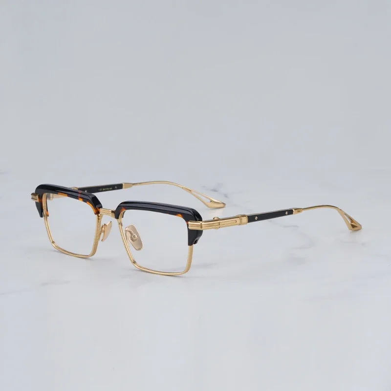 

Designer Hand Craft Light Luxury Tortoise Eyeglasses Men Shades Epiluxury Square Sun Glasses Super Light Alloy Glasses Frame
