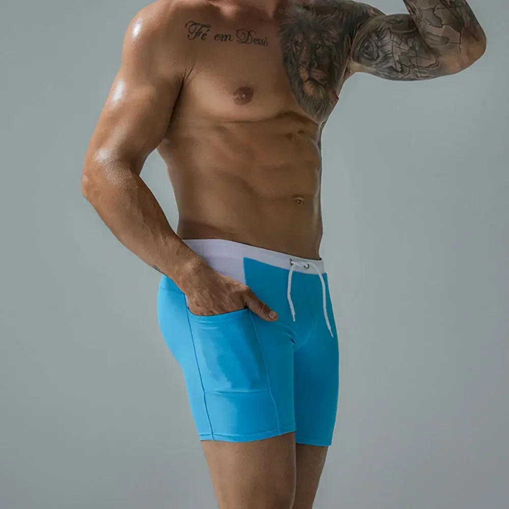 Swim Trunks Men Waterproof Quick-Drying Shorts Swimwear Swimsuit with Pockets Surf Pants Bathing Suit Beach Pool swim trunks swim shorts