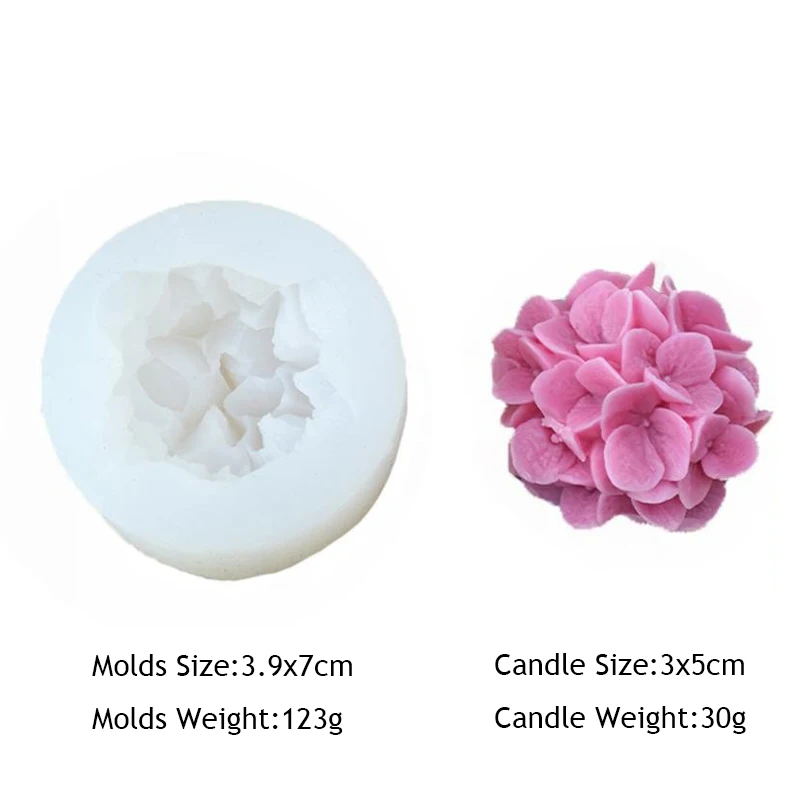 Heart Flower Silicone Candle Mold 3D Rose Candle Mold Code 158 at