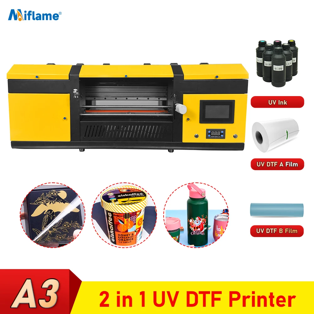 

Многофункциональный принтер для наклеек A3 UV DTF 2 в 1 для Epson Dual XP600 печатающая головка УФ DTF печатная машина Пылезащитная печать на наклейках