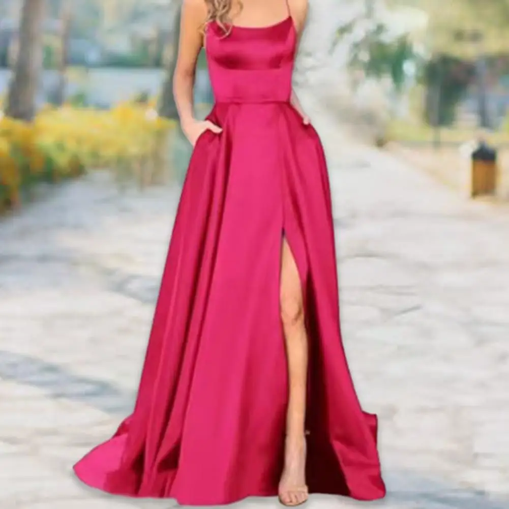 Vestido De Dama De Honor Largo De Gasa Boho Sandía main image 1