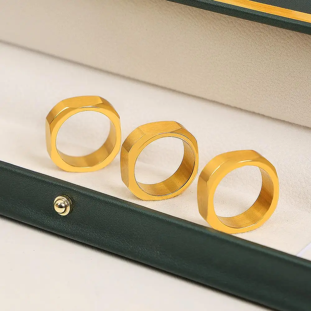 316L Stainless Steel Rings Handmade Highly Polished Stainless Steel Oval Smooth Blank Signet Rings for Women Men