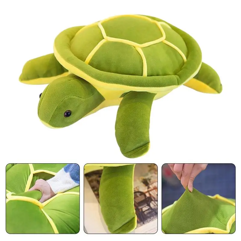 Plush Turtle Tortoise Plush Toy Stuffed Animal Dolls Back Eye Turtle Doll Adorable Turtle Cushion Hugging Pillows  For Kids adorable white rabbit doll plush toy bib baby kawaii animal plushie fluffy stuffed happy smiling sitting wish me mell kids gift