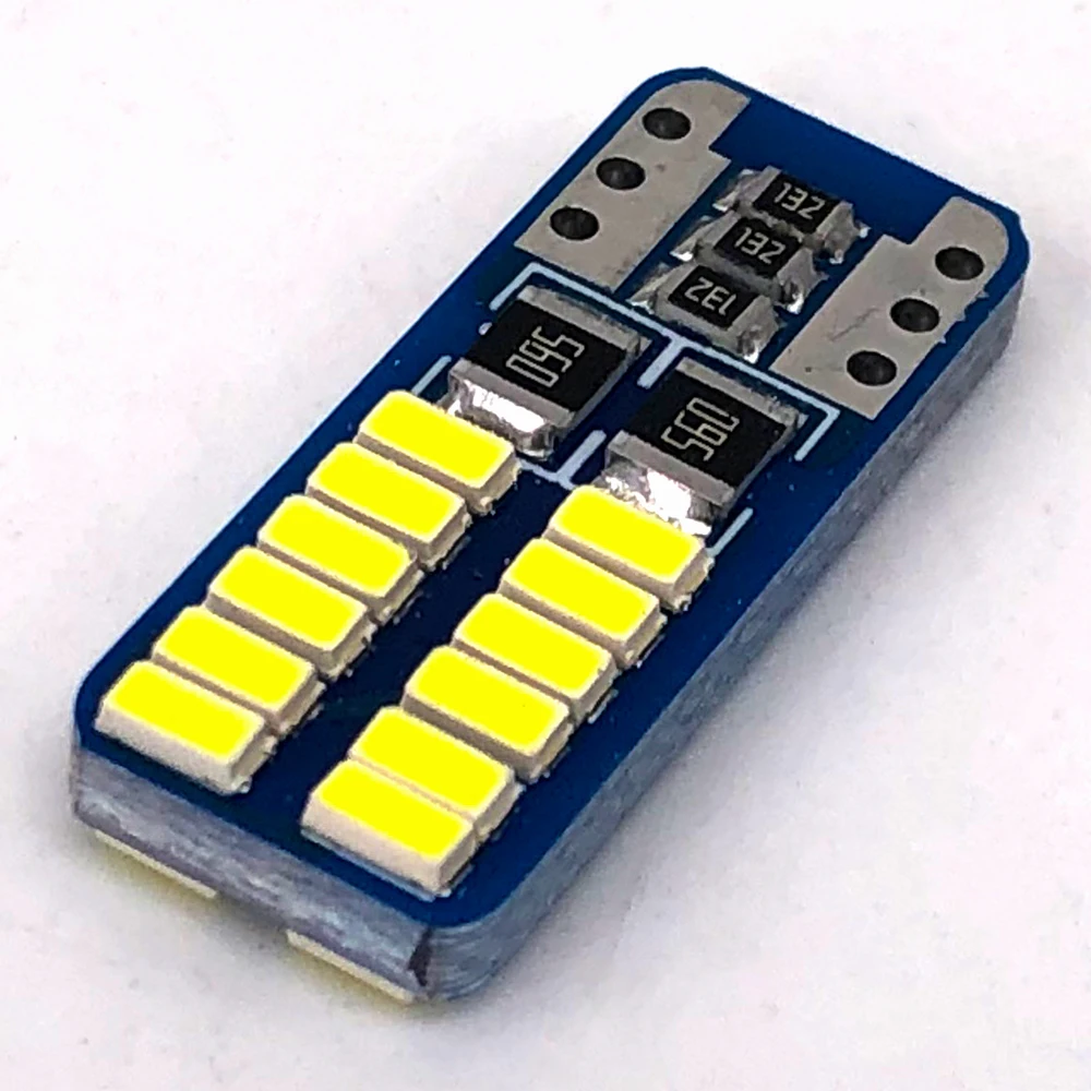 

500 шт., Автомобильные светодиодные лампы T10 3014 24 SMD 192