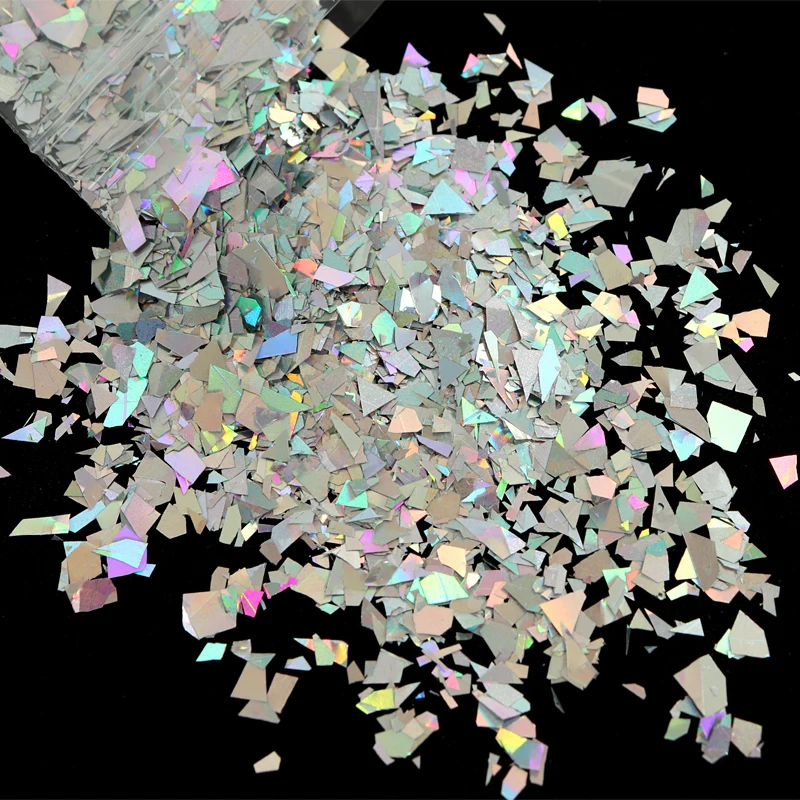 

PrettyG средние несимметричные хлопья блеск формы голографические ультратонкие блестки принадлежности для ногтевого дизайна украшения своими руками