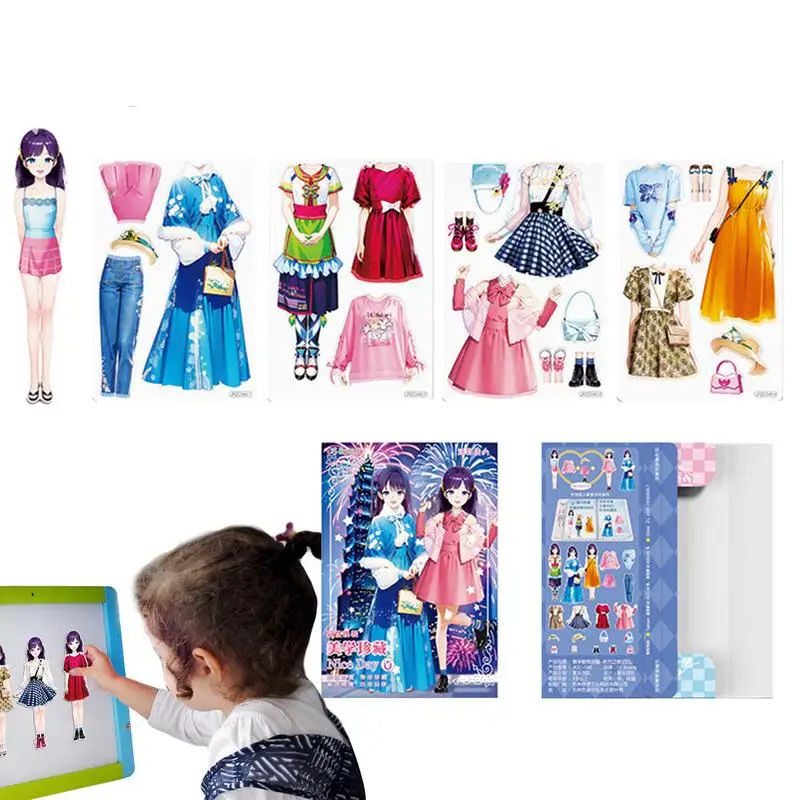 Princess Magnetic Dress Up Dolls Doll Sticker Book Paper Dolls Stickers Doll Pretend Play Toy For Kids Aged 3 To 12 Birthday