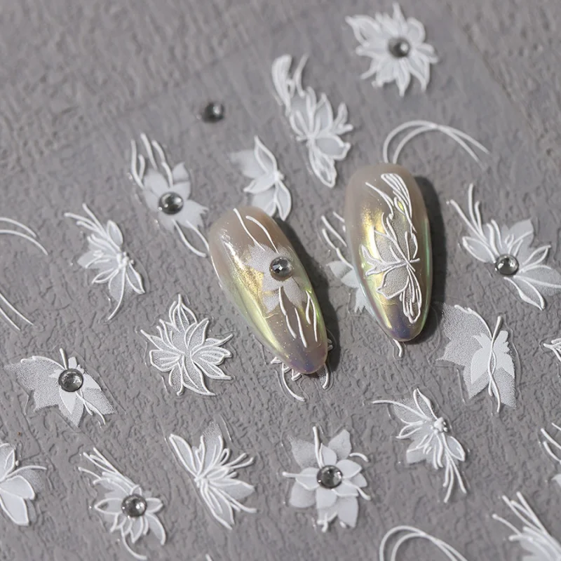 

[Meow.Sensei] Light Luxury Atmosphere Flower Nail Stickers Adhesive Nail Sticker Ornament Exquisite Series TL-106