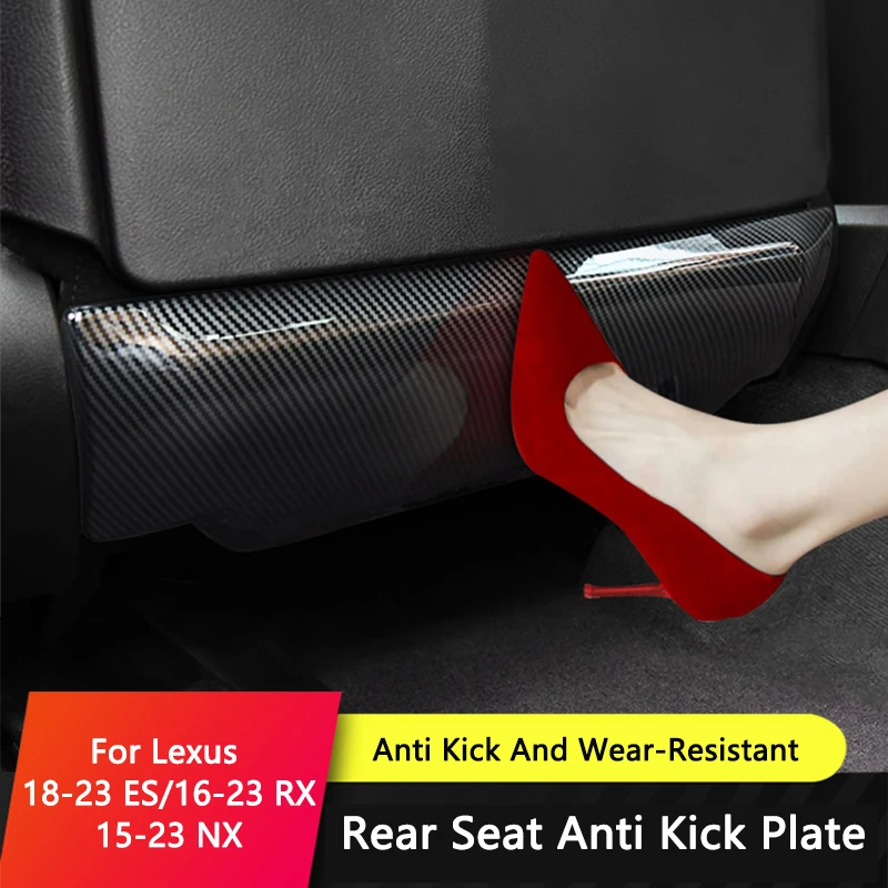 

TAJIAN Car Rear Seat Anti-Kick Plate Trim Stip Mat Anti Kick Pad For Lexus 18-23 ES 16-23 RX 15-23 NX Auto Interior Accesseries