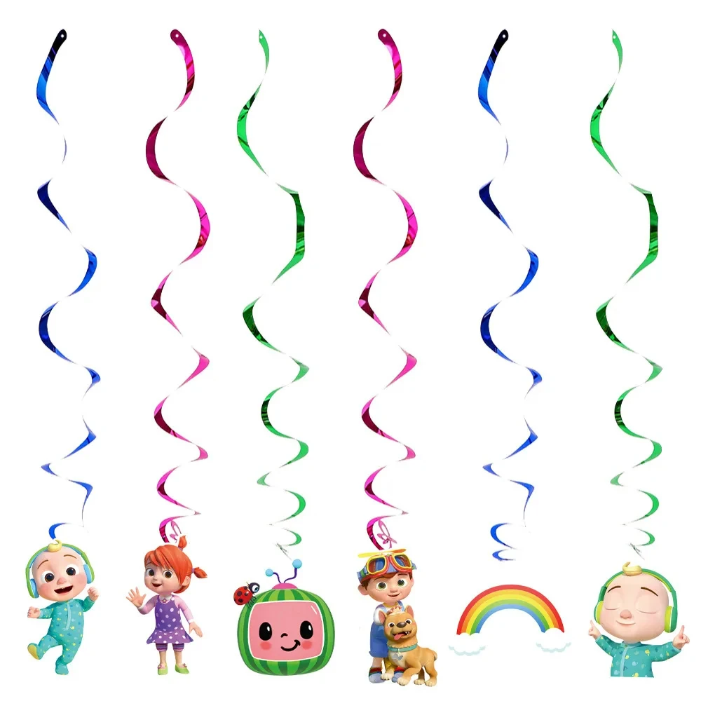 Cartoon JJ Melon Kids Birthday Party Decorations disposable Cups Plates Napkins Balloons Tablecloth Gift Bags for Party Supplies