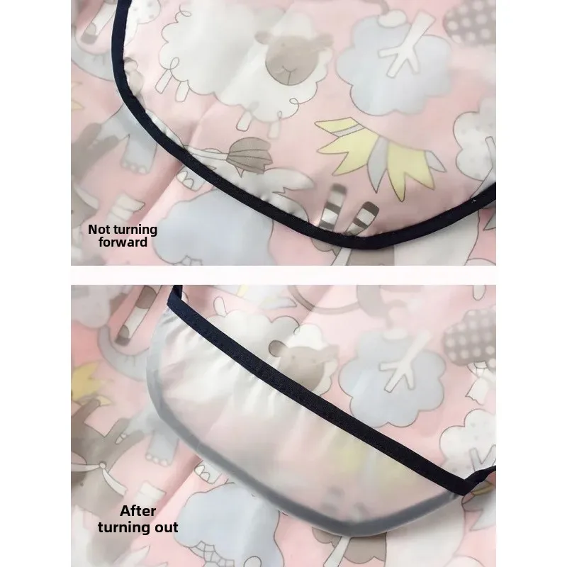 Children's Waterproof Long Sleeve Reversible Apron Feeding Smock Cotton Coverall Baby Eating Clothes Durable Child Apron