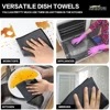 380gsm Thick Microfiber Waffle Weave Dish Drying Cloth Household Kitchen Glass Cleaning Cloth Tea Towels Set 13"x13" 6 Pack 6