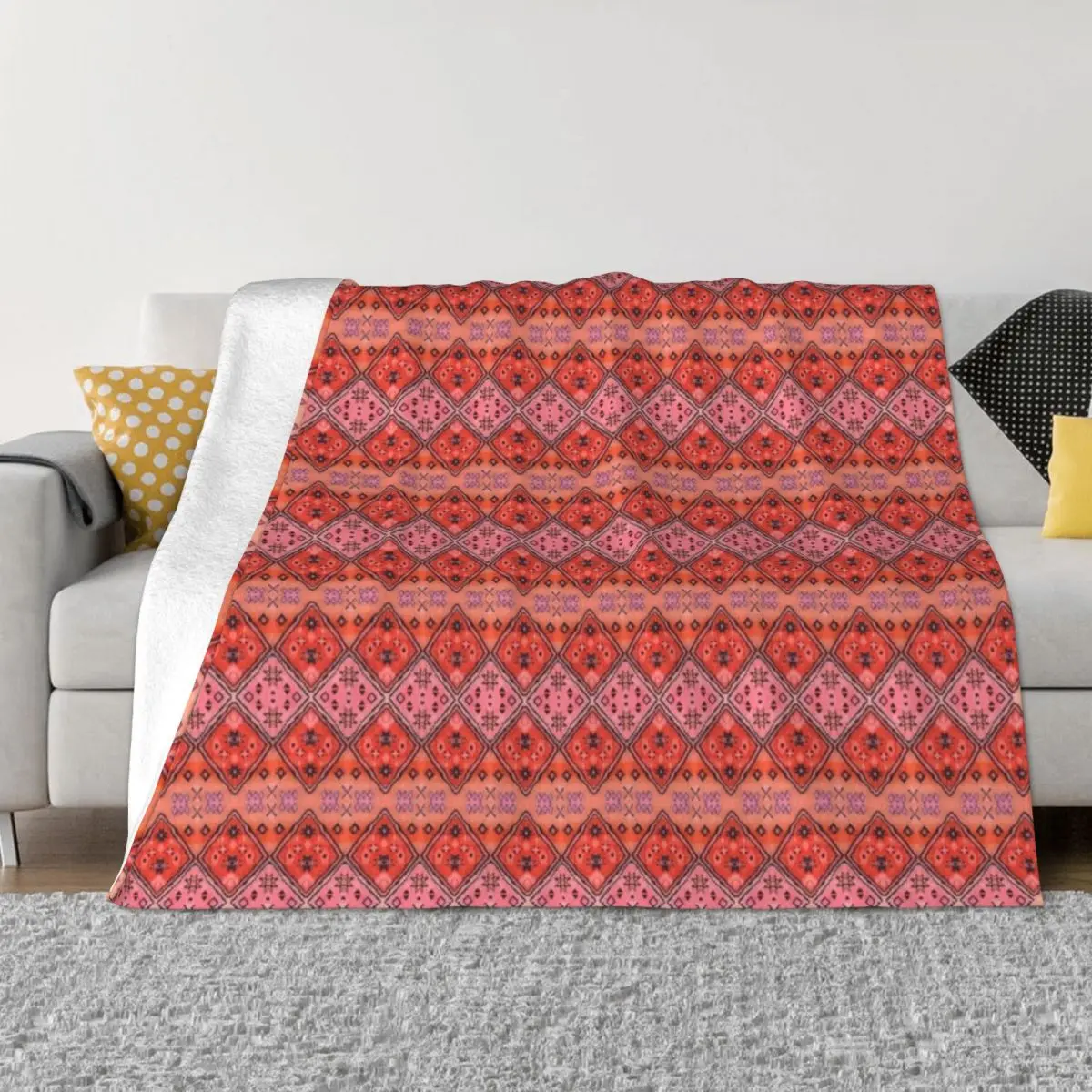 

Boho Farmhouse Stylish Oriental Traditional Moroccan Style Artwork Throw Blanket Kid'S Furry Blankets