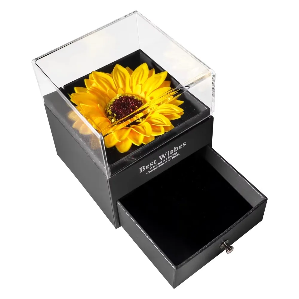 Stainless Steel Sunflower Necklace with Gift Box | Cubic Zirconia “I Love You Sunshine”... - SKU JPB00005 - UGI Packaging
