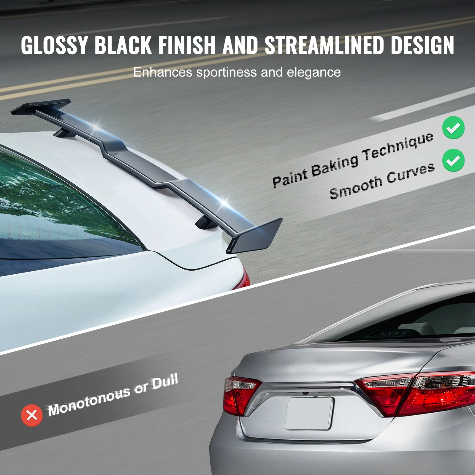 GT Wing Car Spoiler Camry High Strength ABS Material Baking Paint Car Rear Spoiler Wing
