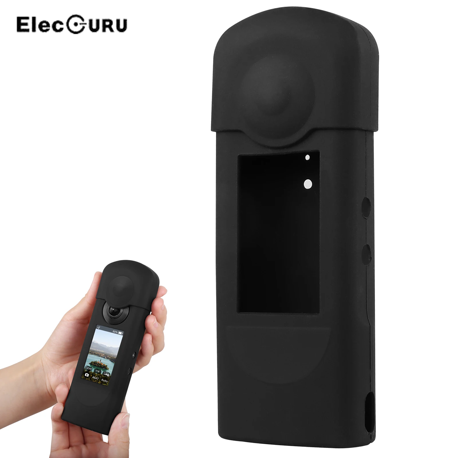 Ricoh Theta X 360 용 렌즈 커버가 있는 실리콘 보호 케이스, 스크래치 방지/먼지 커버/드롭 보호 액세서리