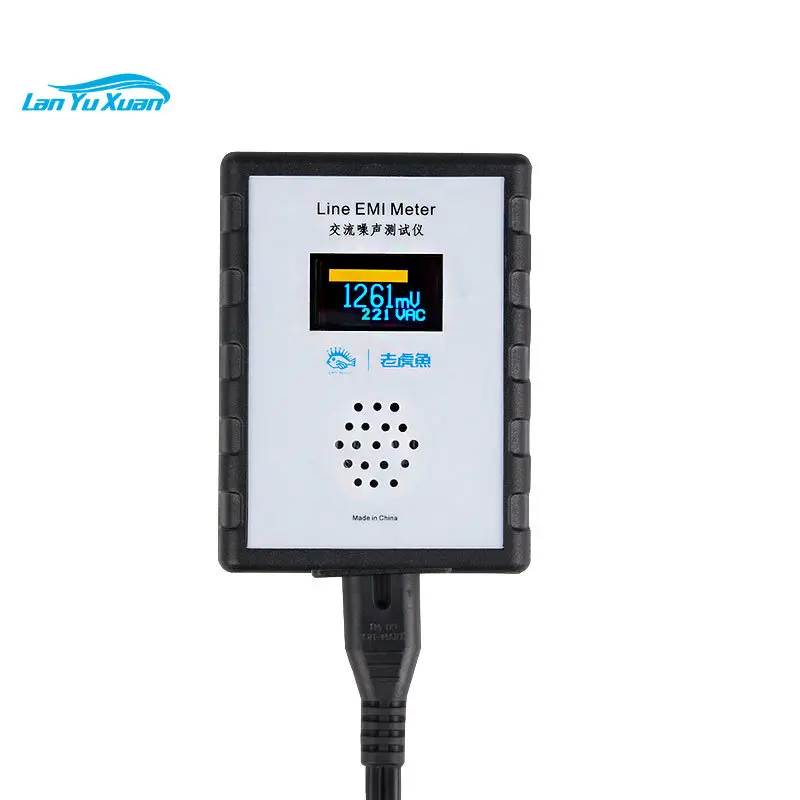 Line EMI Meter Mains Noise Tester Broadband AC Power Supply Meter Ripple Analyzer with OLED Screen led digital display screen screen laser power energy meter 266nm355nm 532nm1064nm808nm1540nm2000nm pulsed laser