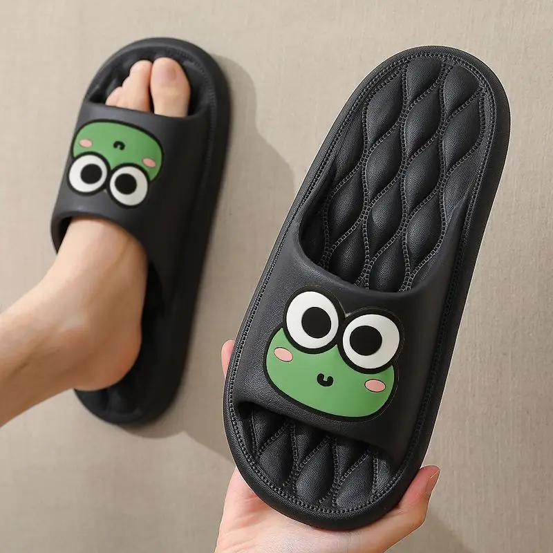 2024 Nieuwe Cartoon Kikker Eva Slippers Mannen Vrouwen Paar Antislip Glijbanen Dames Outdoor Schoenen Dikke Onderkant Sandalen