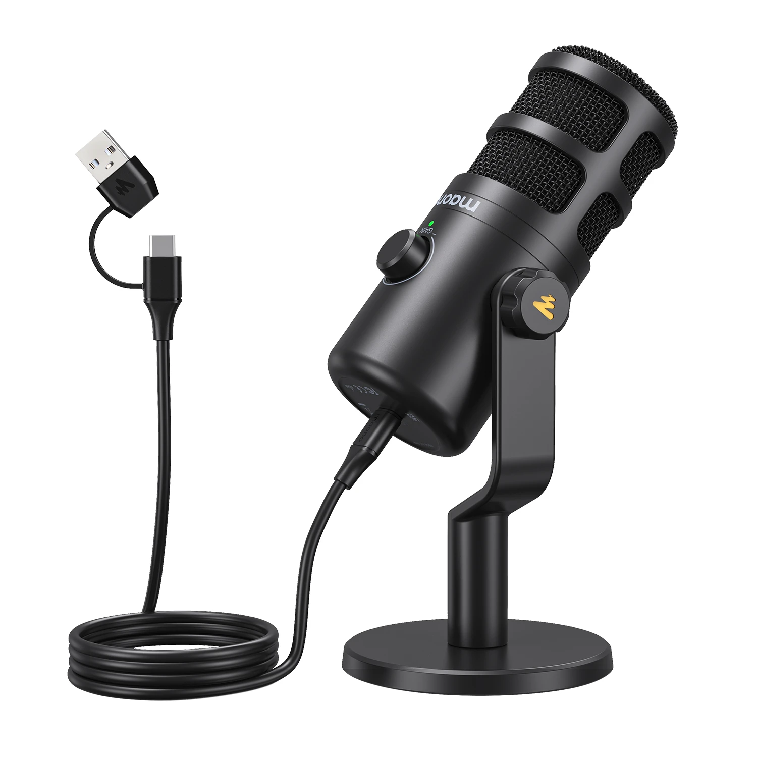 MAONO Dynamic USB Microphone with type c connector For phone compute