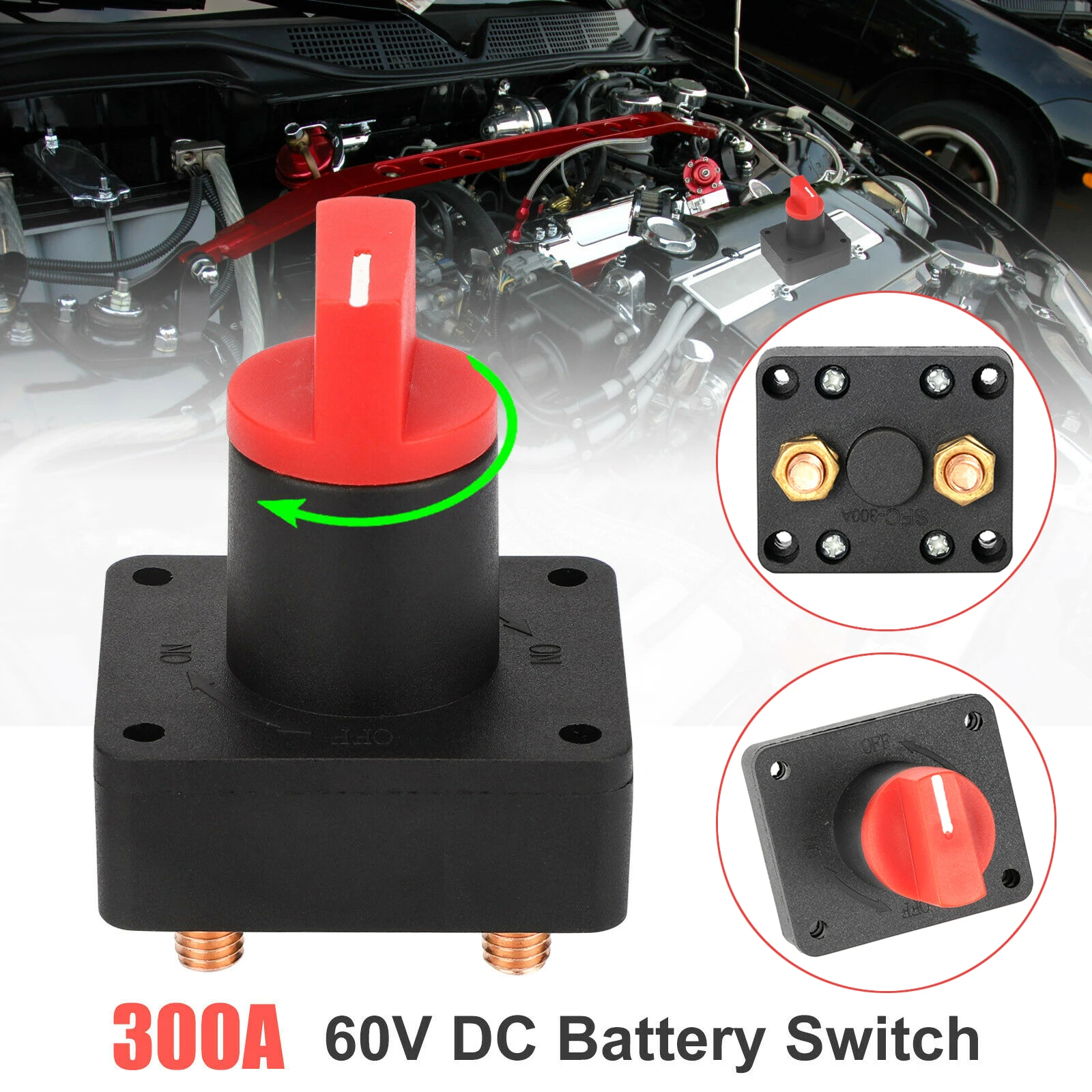 Interrupteur d'isolateur de batterie 300a 60V, interrupteur marche/arrêt,  coupure d'alimentation, pour voiture, bateau, camion, Train, RV, SUV,  Yacht, Marine, Auto - AliExpress