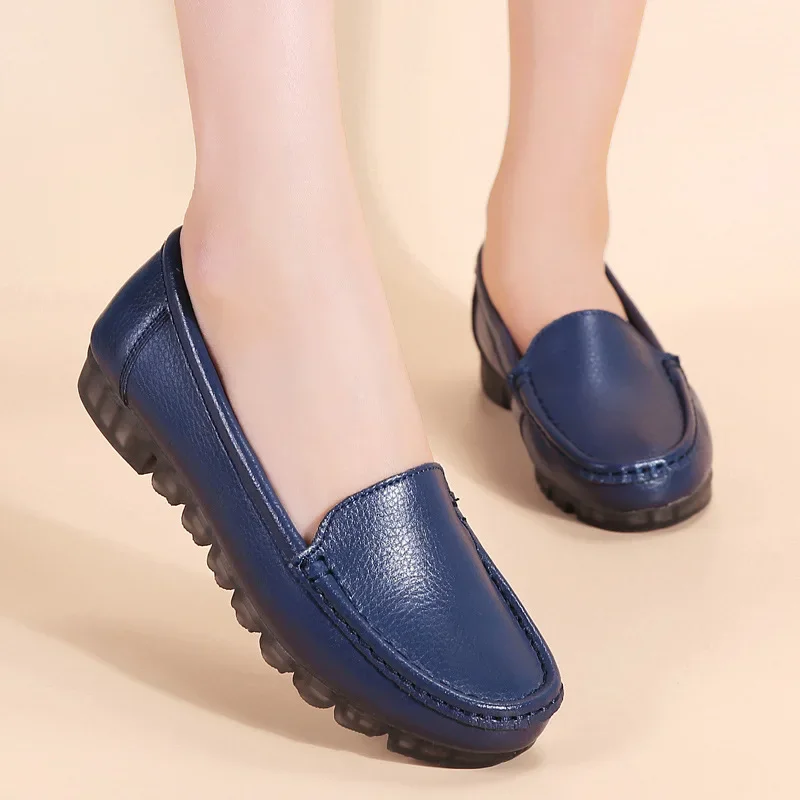 Women Loafers Slip on Casual Soft Leather Nurse Ballerina