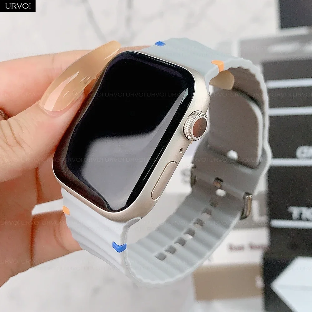 Strap for Apple Watch Ultra 1 Series 10 9 8 7 6 5 42MM 46MM Soft silicone band for iWatch pin buckle comfortable feel easy wear