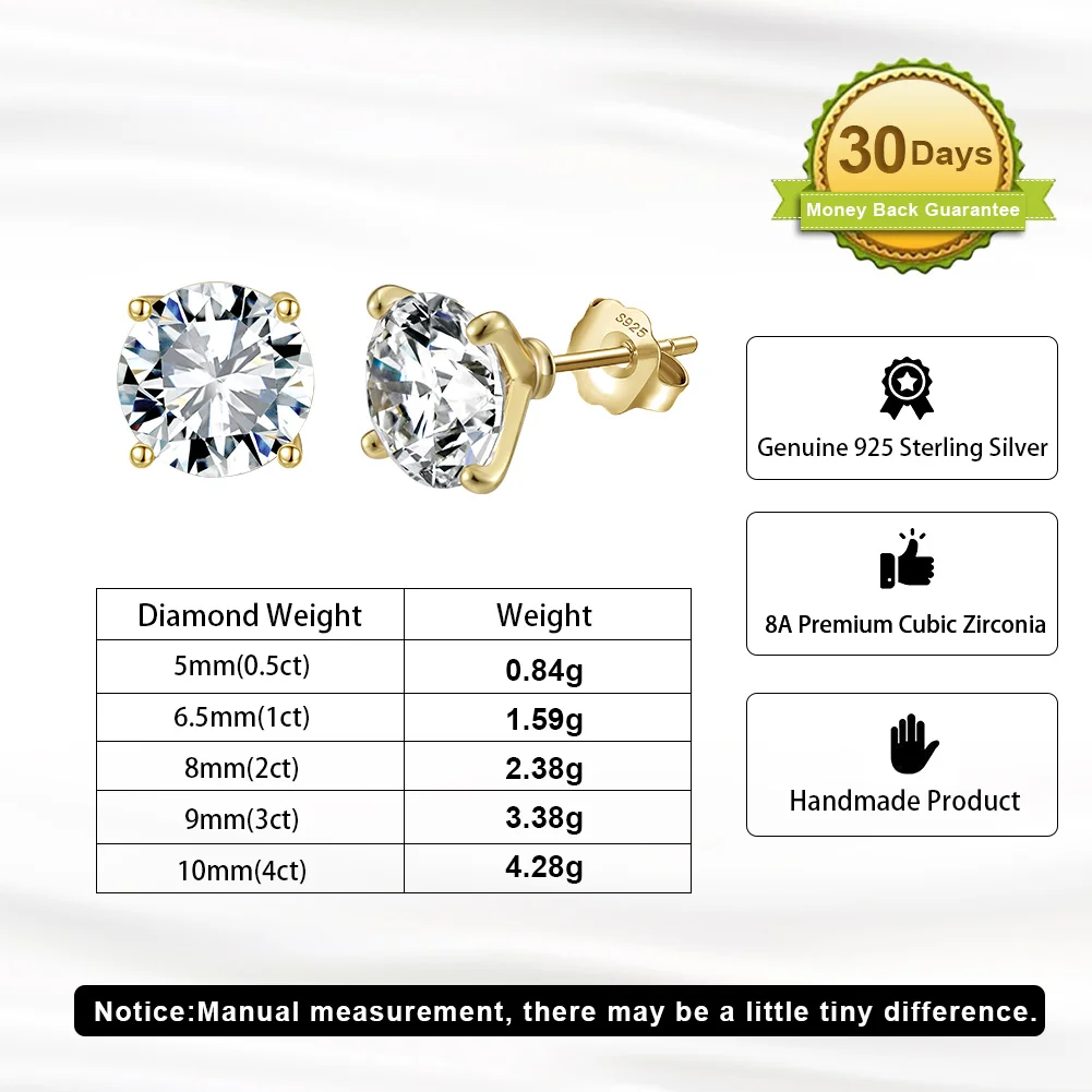 ORSA JEWELS 8A Zirkonia-Ohrstecker aus echtem 925er-Sterlingsilber mit Zirkonia, runder Schliff, hochwertiger, zierlicher Schmuck LZE53 – Detail 5