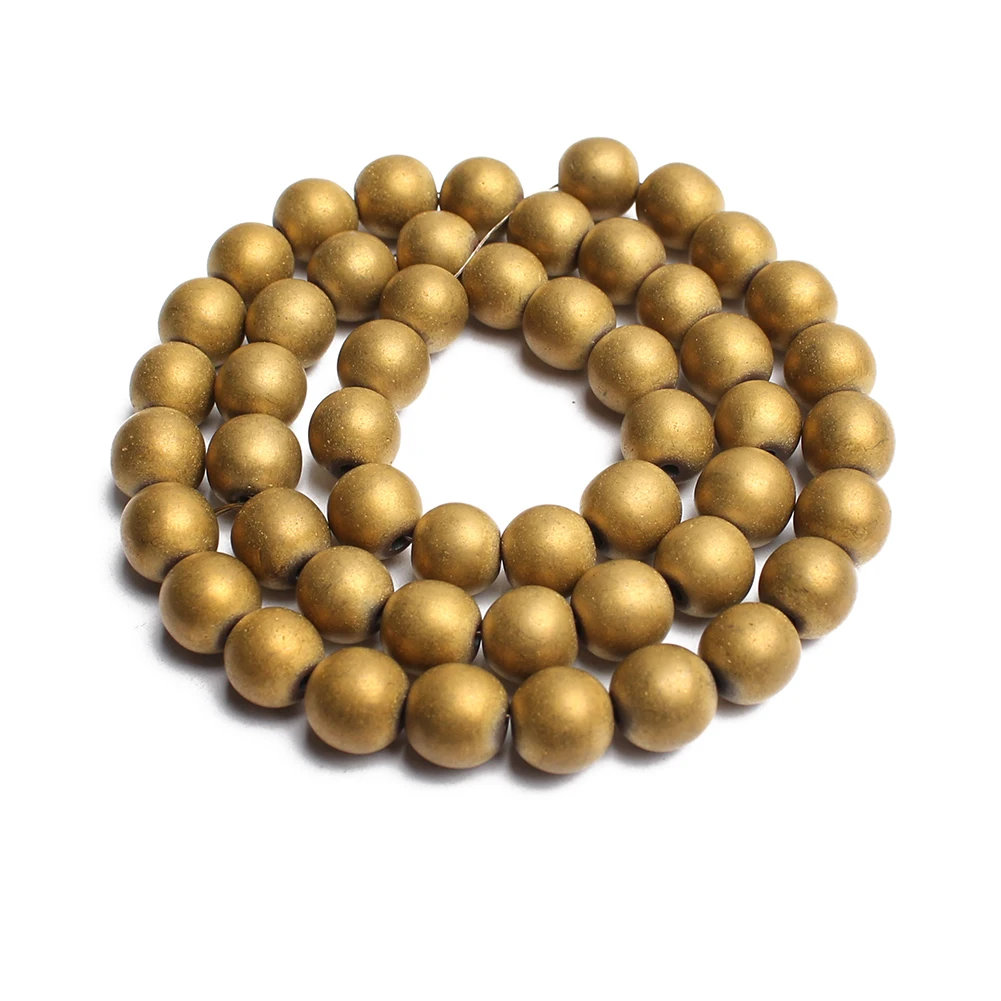 Elegant Silver-Gold Hematite Natural Stone Beads for DIY Jewelry and Accessories, 15'' Strand, 2-10mm