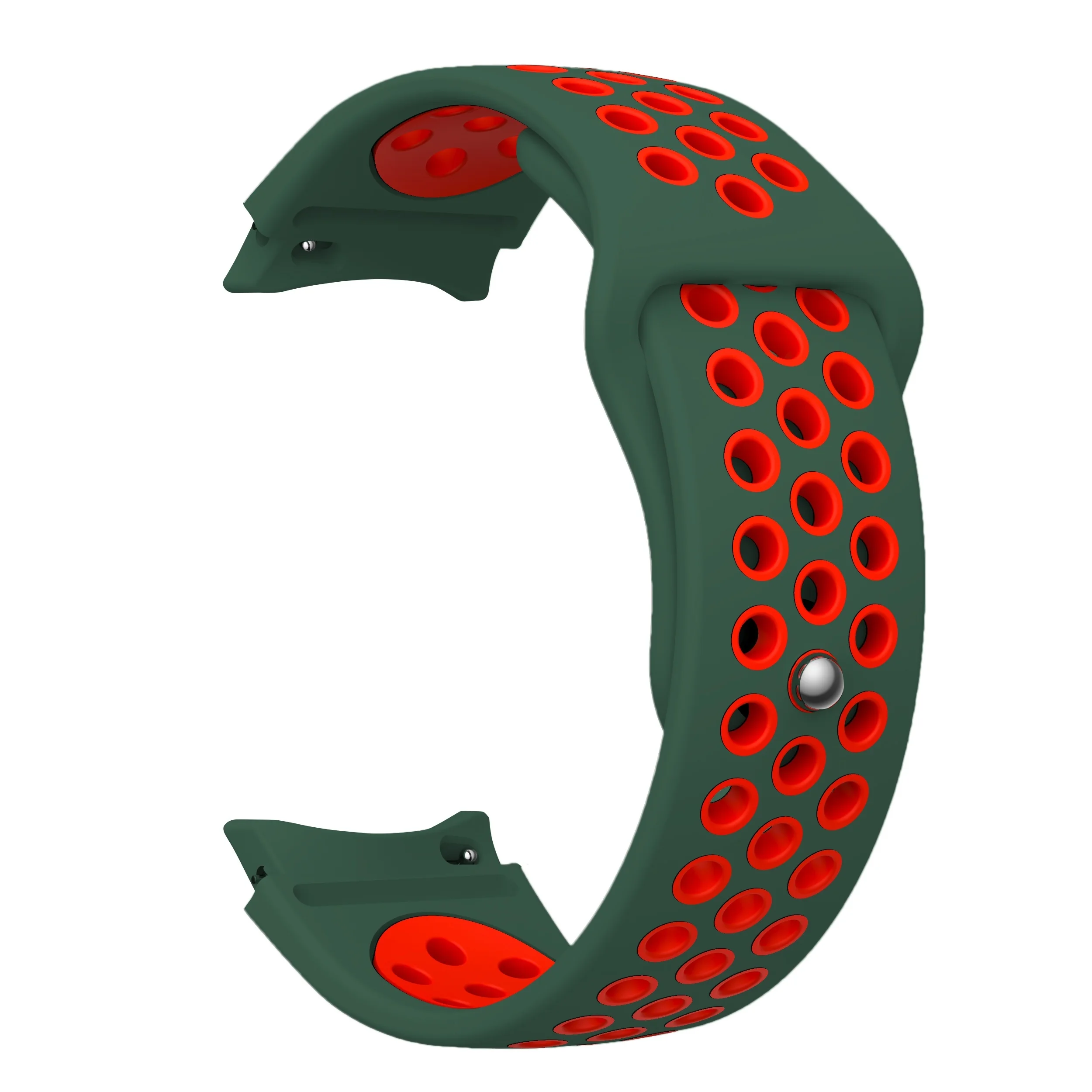 Dual-Tone Silicone Sport Watch Band with Breathable Holes