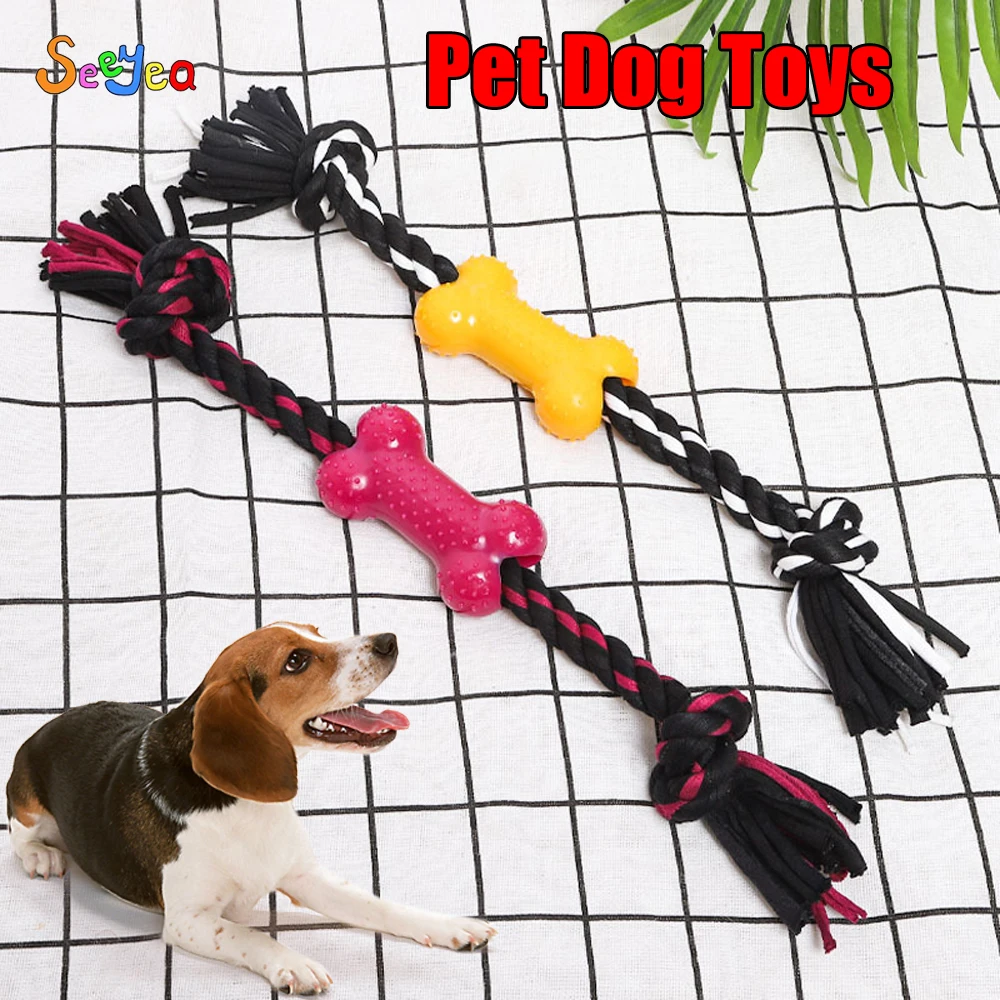 

Cotton Chew Bite Resistant Pet Dog Chew Toys For Small Dogs Cleaning Teeth Puppy Cotton Rope Rubber Bone Toy Animals Dogs Toys