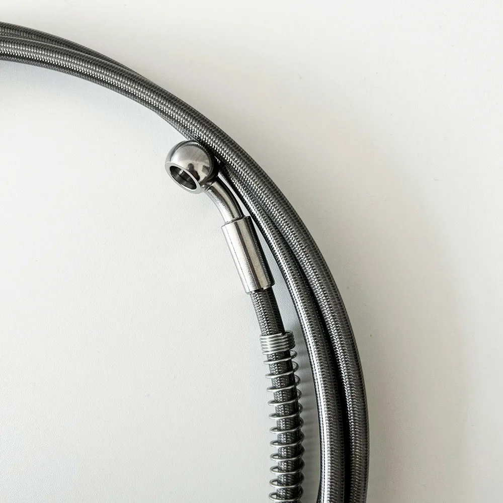 M10 Banjo Motorcycle Hydraulic Brake Hose Tube Line 28-90 degree10~500cm Cable Pipe Line Steel Mesh Braided Oil Hose ATV