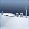 Brass Split  Style 3 Hole Basin Waterfall Faucet 5 Hole Waterfall Bathtub Faucet With Hand Shower Hot Cold Mixer Waterfall Tap 1