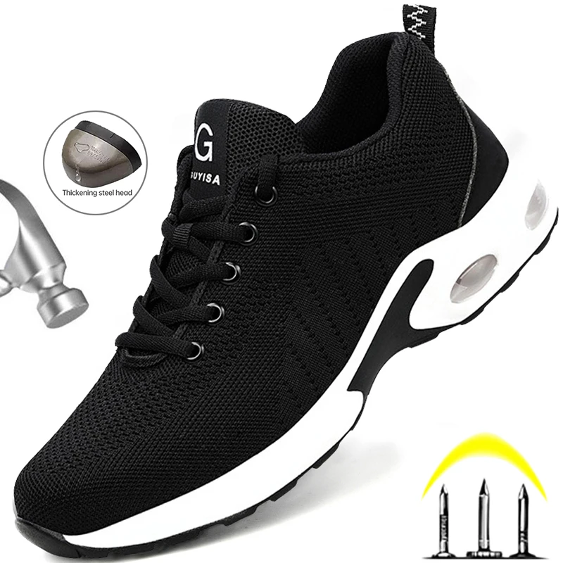 Steel Toe Work Safety Shoes Men Women Work Sneakers Breathable Lightweight Indestructible Shoes Men Safety Shoes Boots Size36-48