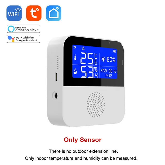 WiFi Smart Life LED Display Temperature Humidity Sensor Living Room