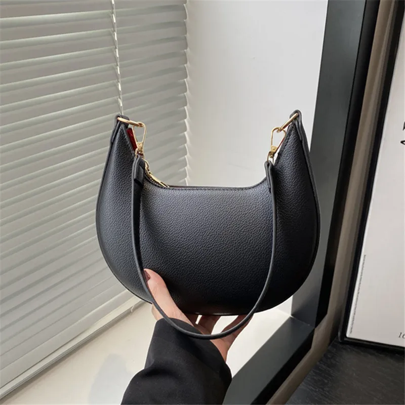 Women'S Handbag Luxurious Crescent Shaped Crossbody Bag with Detachable Adjustable Shoulder Strap for Casual Or Formal Occasions