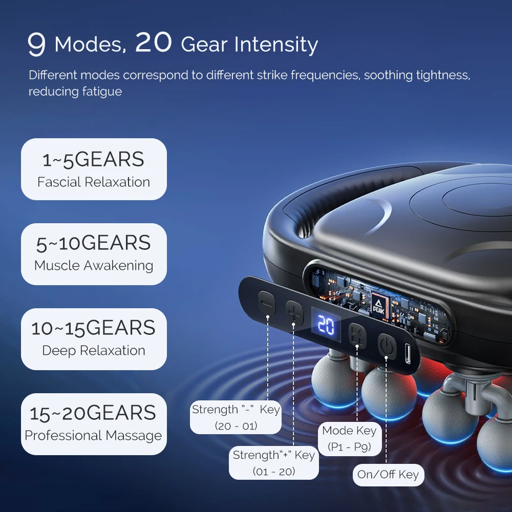 16-رئيس اللفافة بندقية العضلات مدلك بندقية عالية ا...