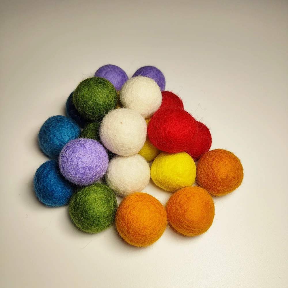 20 Large Wool Felt Balls Wholesale 15mm 20 Mm, Mix Color Wool Pom