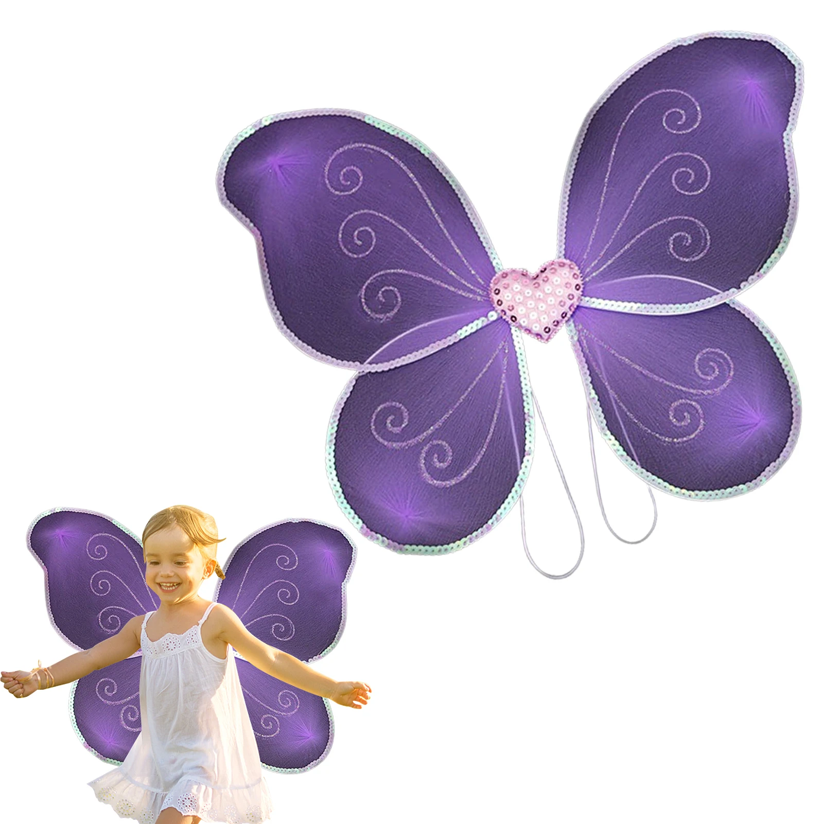 Multi Color Butterfly Fairy Dress Up Wings Butterfly Fairy Halloween Costume Angel Wings for Girls 