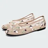 Hand Embroidered Flowers Designer Mesh Hollow Flats Ballet Shoes Women Summer Light Breathable Mary Jane Shoe Elegant Mules Shoe 1