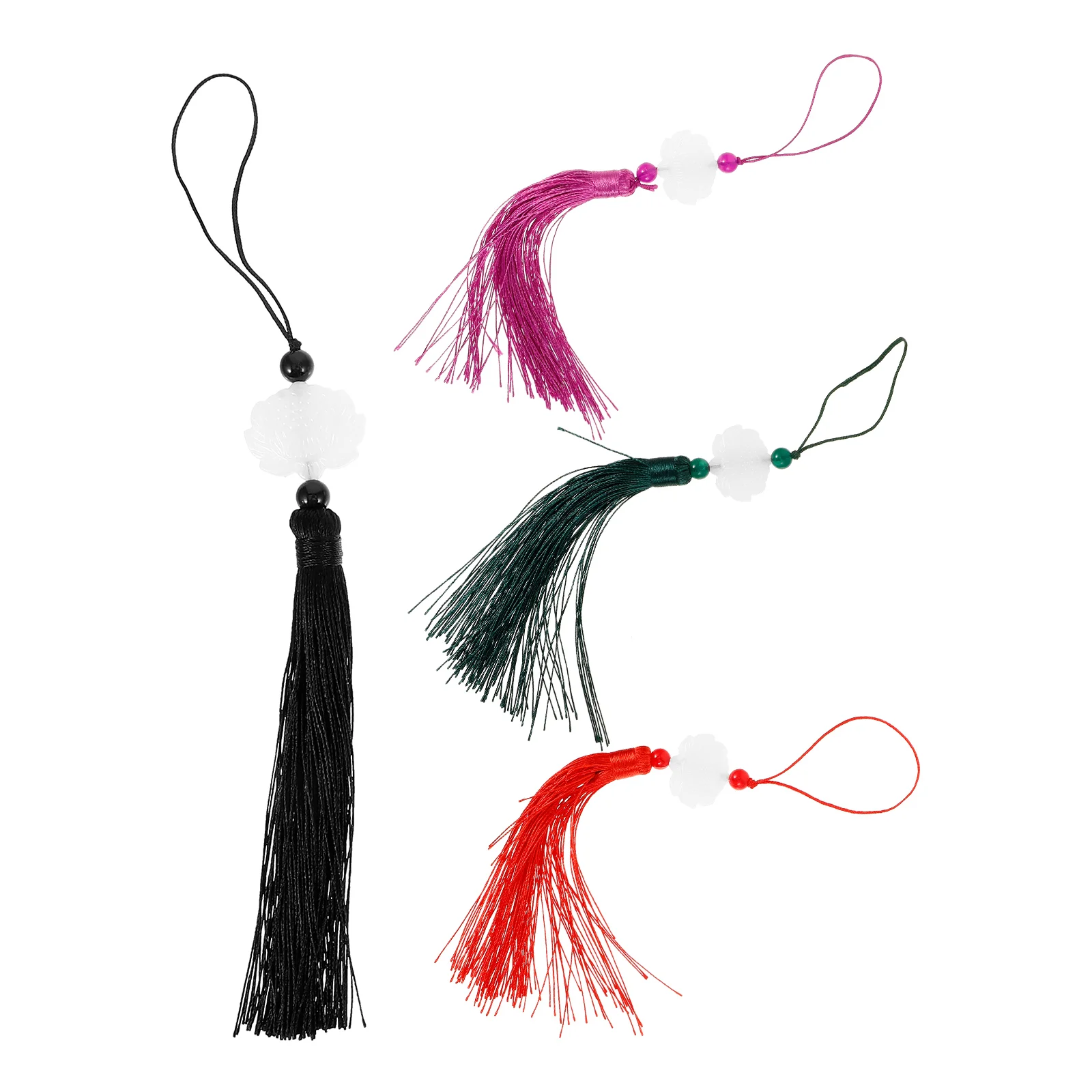 

4Pcs Tassel Hanging Lantern Tassel Pendant Backpack Charm Car Handheld Fan Tassel Backpack Tassel