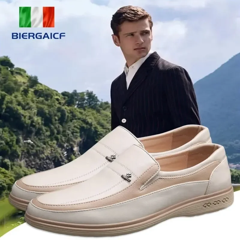 Versatile Men's Casual Leather Flats for Business & Leisure