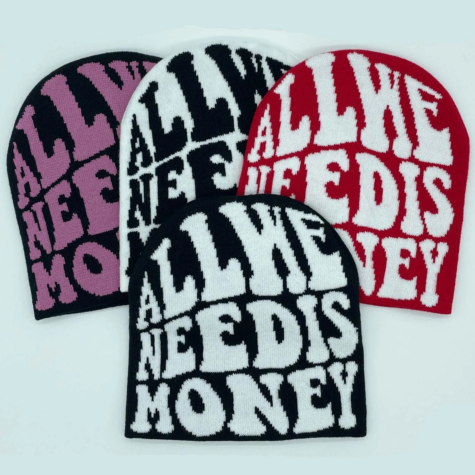 

Теплая шапка в стиле панк для мужчин и женщин, жаккардовая шапка с надписью, Модная вязаная шапка для взрослых