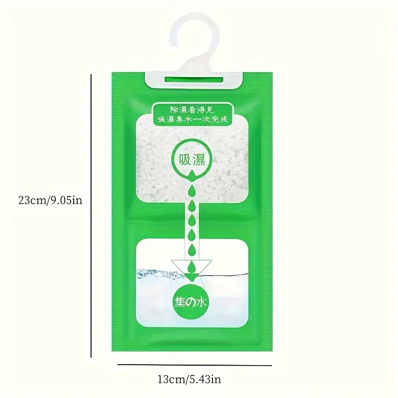 4 hanging wardrobe dehumidification bags, non electric moisture absorbing bags, essential household deodorizer 2