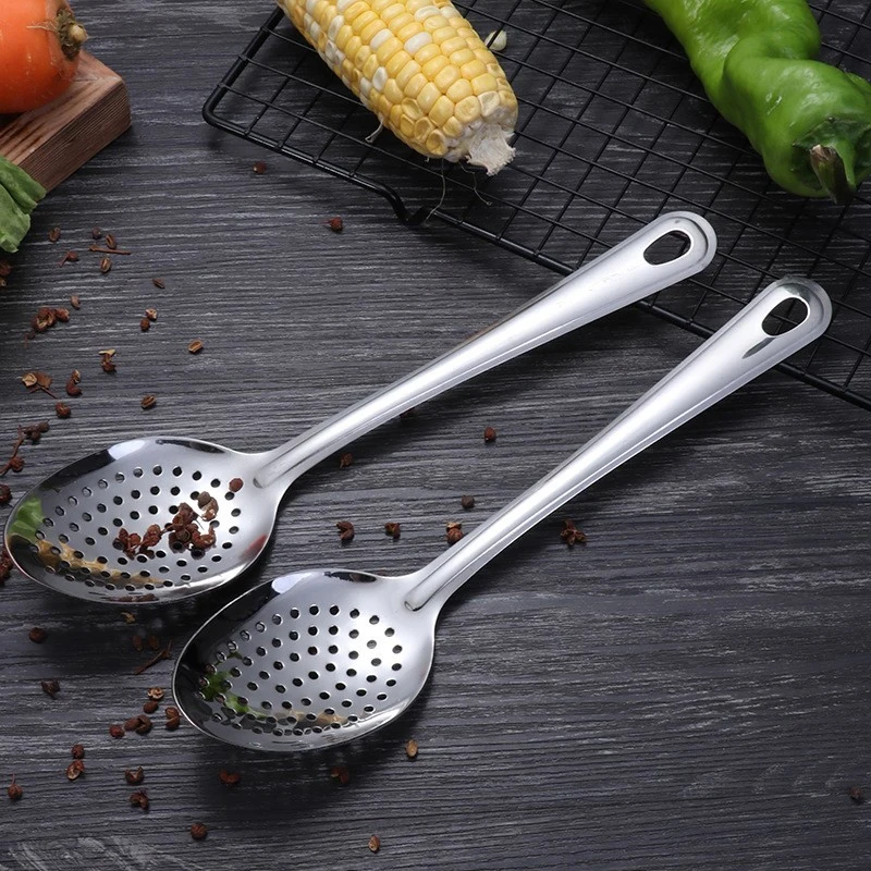 

Stainless Steel Strainer Spoon Kitchen Colander Spoon Spoon Filter Strainer Food Scoop Perforated Skimmer Colander