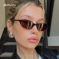 Lunettes de soleil marron léopard pour femmes, monture petite, style rétro ovale, de marque tendance 1