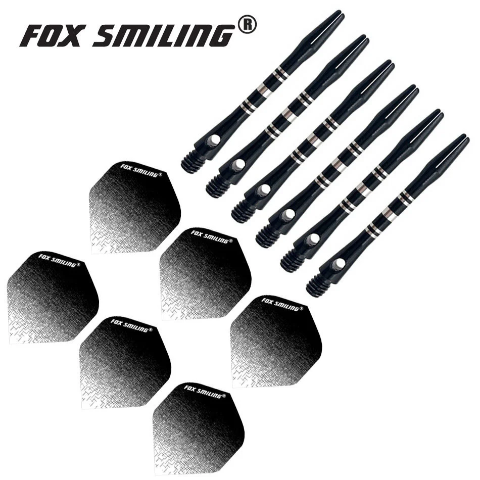 6PCS Aluminium Dartschäfte mit 6PCS Darts Flights Feather Tail Blätter Dart Zubehör Set – Detail 2