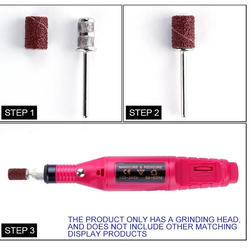 100/50pc Sanding Cap Bands For Electric Manicure Machine 180/120/80 Grit Nail Drill Grinding Bit Files Pedicure Tool 5