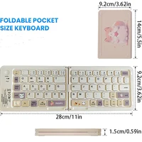 Three Bluetooth Wireless Folding Keyboard 67 Keys Cute Style Rechargeable Wireless Folding Keyboard for Windows/IOS/Android - Image 6