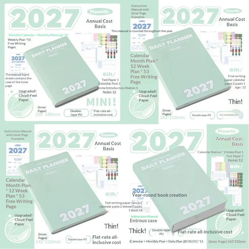 High Aesthetic 12-Month Daily Planner Notebook